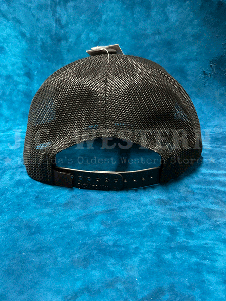 Ariat A300086201 Faux Leather Patch Cap Black back view. If you need any assistance with this item or the purchase of this item please call us at five six one seven four eight eight eight zero one Monday through Saturday 10:00a.m EST to 8:00 p.m EST