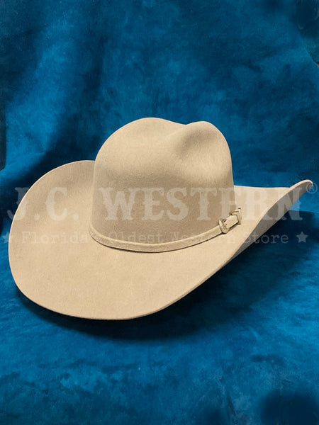 Justin JF0357RIATXL RIATA 3X Wool Western Hat Chamois Tan side / front view. If you need any assistance with this item or the purchase of this item please call us at five six one seven four eight eight eight zero one Monday through Saturday 10:00a.m EST to 8:00 p.m EST