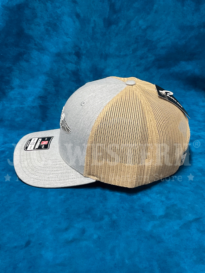 Ariat A3000825145 Embroidered Eagle Wings Cap Denim and Tan front view. If you need any assistance with this item or the purchase of this item please call us at five six one seven four eight eight eight zero one Monday through Saturday 10:00a.m EST to 8:00 p.m EST