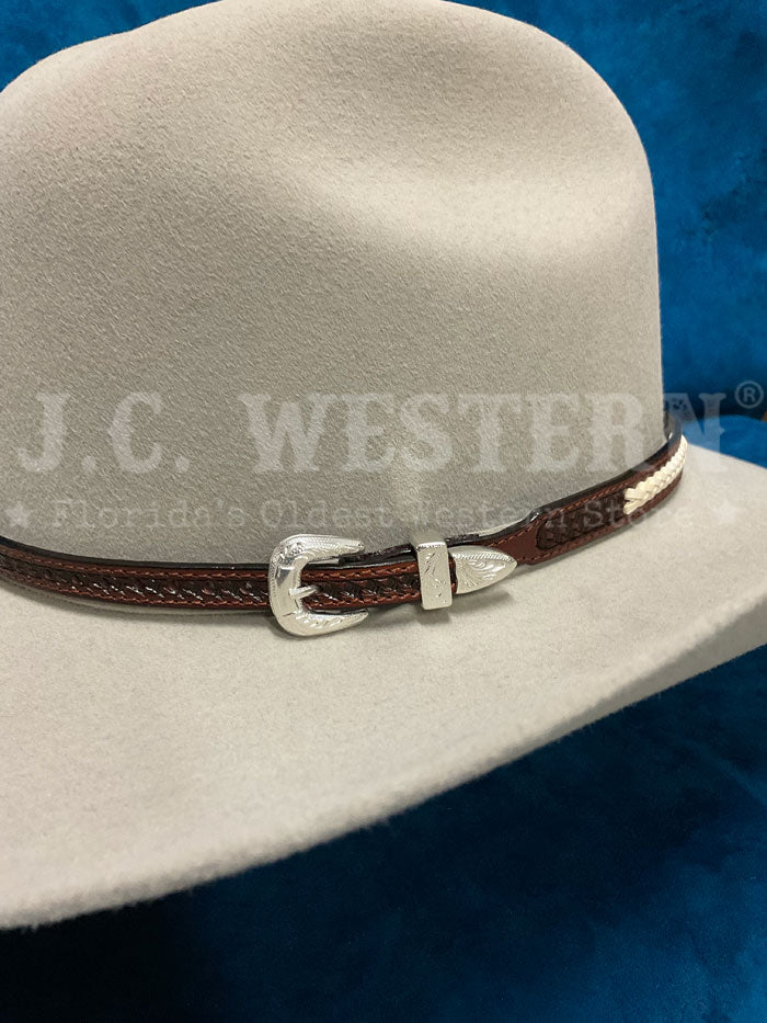 Fashionwest LC-29-BR Leather Hatband Brown front view. If you need any assistance with this item or the purchase of this item please call us at five six one seven four eight eight eight zero one Monday through Saturday 10:00a.m EST to 8:00 p.m EST