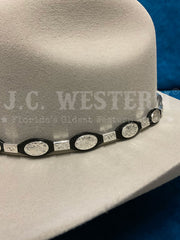 Fashionwest LC-14-BLK Conchos And Ferrules Leather Hatband Black conchos and ferrules view. If you need any assistance with this item or the purchase of this item please call us at five six one seven four eight eight eight zero one Monday through Saturday 10:00a.m EST to 8:00 p.m EST