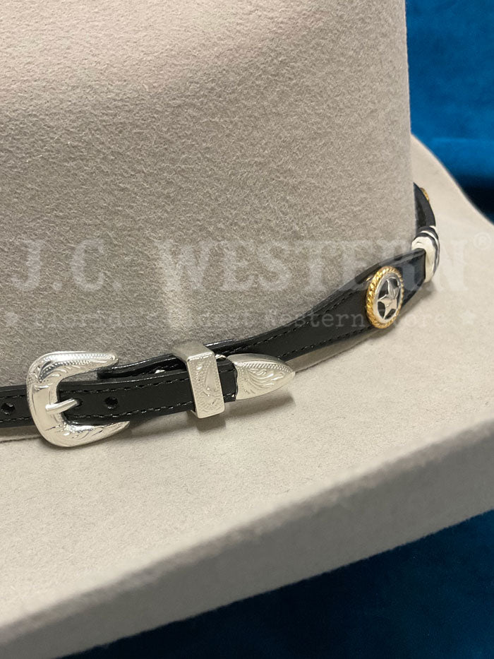 Fashionwest LC-26-2-BLK Stars Leather Hatband Black conchos view. If you need any assistance with this item or the purchase of this item please call us at five six one seven four eight eight eight zero one Monday through Saturday 10:00a.m EST to 8:00 p.m EST