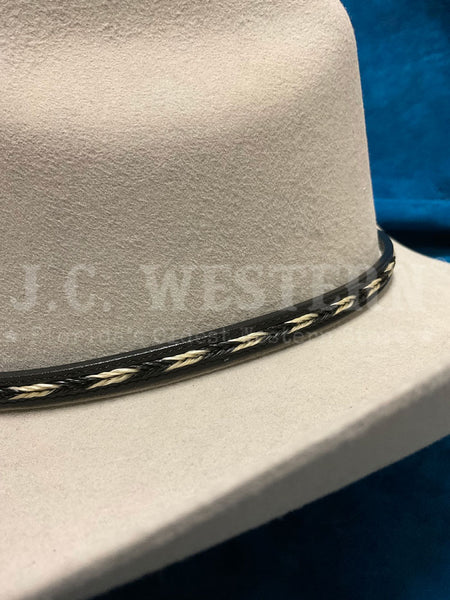 Fashionwest LC-58-BLK Horse Hair Inlay Leather Hatband Black horse hair inlay view. If you need any assistance with this item or the purchase of this item please call us at five six one seven four eight eight eight zero one Monday through Saturday 10:00a.m EST to 8:00 p.m EST