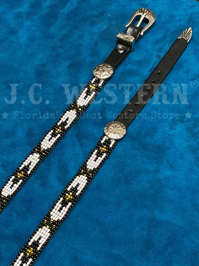 Fashionwest BS12-BK Bead Strip Hatband Black front view. If you need any assistance with this item or the purchase of this item please call us at five six one seven four eight eight eight zero one Monday through Saturday 10:00a.m EST to 8:00 p.m EST