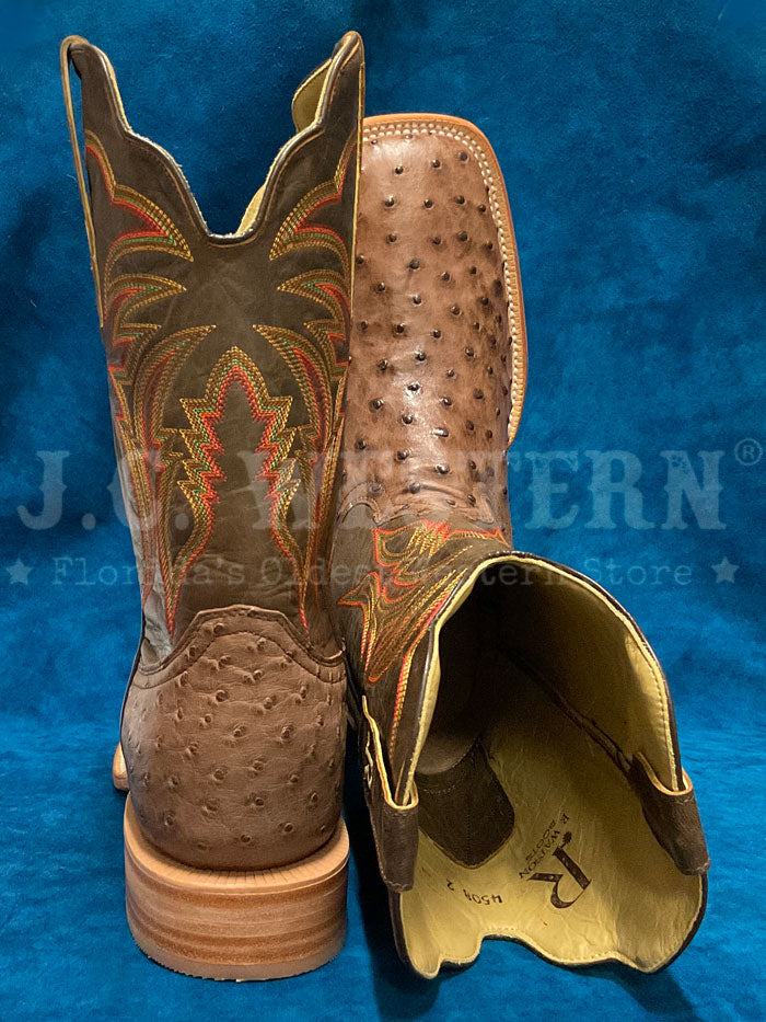 R.Watson RW4508-2 Mens Full Quill Ostrich Tobac Bark side / front view. If you need any assistance with this item or the purchase of this item please call us at five six one seven four eight eight eight zero one Monday through Saturday 10:00a.m EST to 8:00 p.m EST