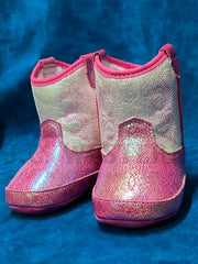 Twister 4428530 Infant Krissy Style Bucker Boot Hot Pink front and side view. If you need any assistance with this item or the purchase of this item please call us at five six one seven four eight eight eight zero one Monday through Saturday 10:00a.m EST to 8:00 p.m EST