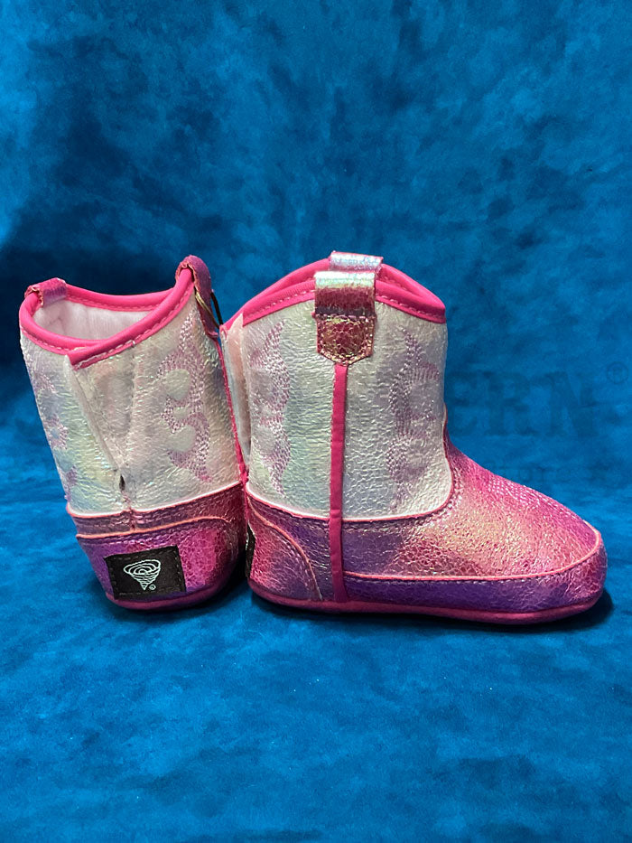 Twister 4428530 Infant Krissy Style Bucker Boot Hot Pink front and side view. If you need any assistance with this item or the purchase of this item please call us at five six one seven four eight eight eight zero one Monday through Saturday 10:00a.m EST to 8:00 p.m EST