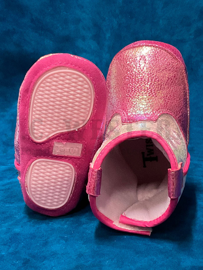 Twister 4428530 Infant Krissy Style Bucker Boot Hot Pink front and side view. If you need any assistance with this item or the purchase of this item please call us at five six one seven four eight eight eight zero one Monday through Saturday 10:00a.m EST to 8:00 p.m EST