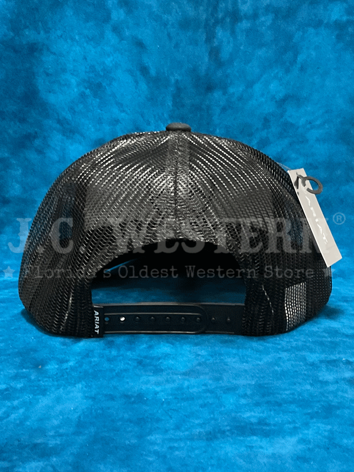 Ariat A300053001 Snapback Shield Logo Cap Black front view. If you need any assistance with this item or the purchase of this item please call us at five six one seven four eight eight eight zero one Monday through Saturday 10:00a.m EST to 8:00 p.m EST