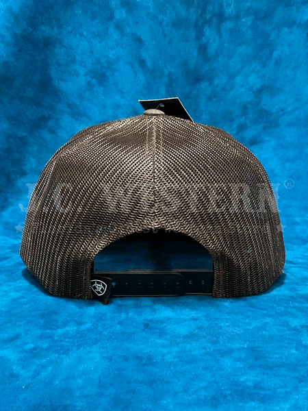 Ariat A300065402 Faux Leather Patch Cap Brown back view. If you need any assistance with this item or the purchase of this item please call us at five six one seven four eight eight eight zero one Monday through Saturday 10:00a.m EST to 8:00 p.m EST