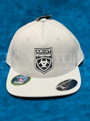 Ariat A300089306 Flexfit 110 Performance Mesh Back Cap Silver Grey front view. If you need any assistance with this item or the purchase of this item please call us at five six one seven four eight eight eight zero one Monday through Saturday 10:00a.m EST to 8:00 p.m EST