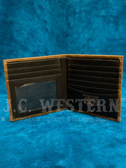 Ariat A3561444 Mens Large Bifold Scrolling Embossed Wallet Medium Brown Bark inside view. If you need any assistance with this item or the purchase of this item please call us at five six one seven four eight eight eight zero one Monday through Saturday 10:00a.m EST to 8:00 p.m EST