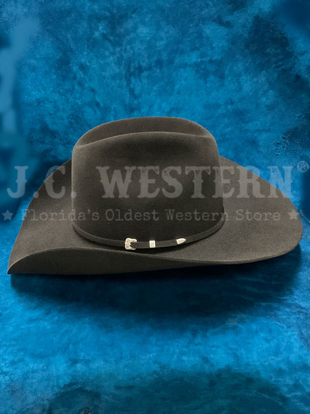 Serratelli VEGAS414E5CH 8X Felt Western Hat Charcoal side view. If you need any assistance with this item or the purchase of this item please call us at five six one seven four eight eight eight zero one Monday through Saturday 10:00a.m EST to 8:00 p.m EST