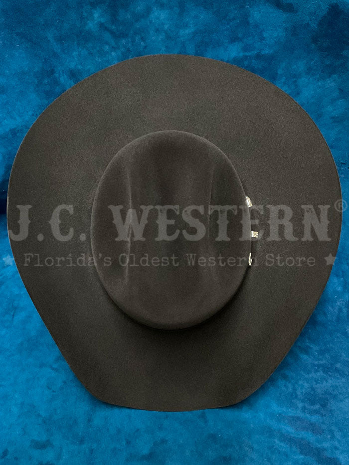 Serratelli VEGAS414E5CH 8X Felt Western Hat Charcoal side / front view. If you need any assistance with this item or the purchase of this item please call us at five six one seven four eight eight eight zero one Monday through Saturday 10:00a.m EST to 8:00 p.m EST