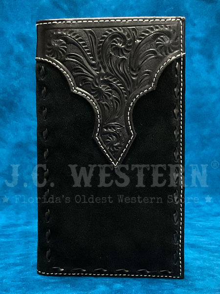 Nocona N500044001 Mens Roughout Bucklace Rodeo Wallet Black front view. If you need any assistance with this item or the purchase of this item please call us at five six one seven four eight eight eight zero one Monday through Saturday 10:00a.m EST to 8:00 p.m EST