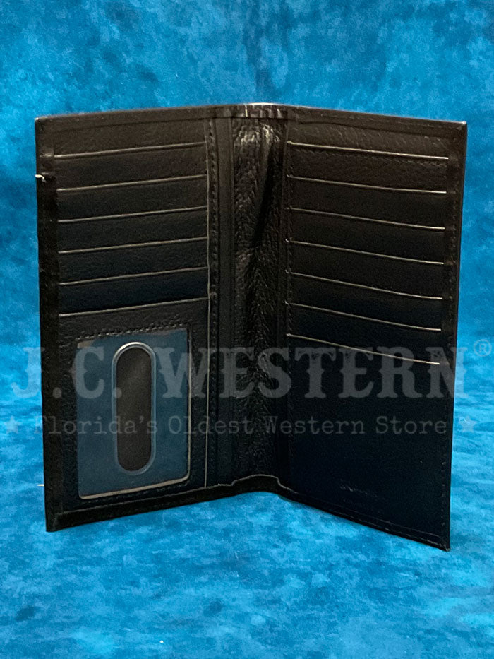 Nocona N500044001 Mens Roughout Bucklace Rodeo Wallet Black front view. If you need any assistance with this item or the purchase of this item please call us at five six one seven four eight eight eight zero one Monday through Saturday 10:00a.m EST to 8:00 p.m EST