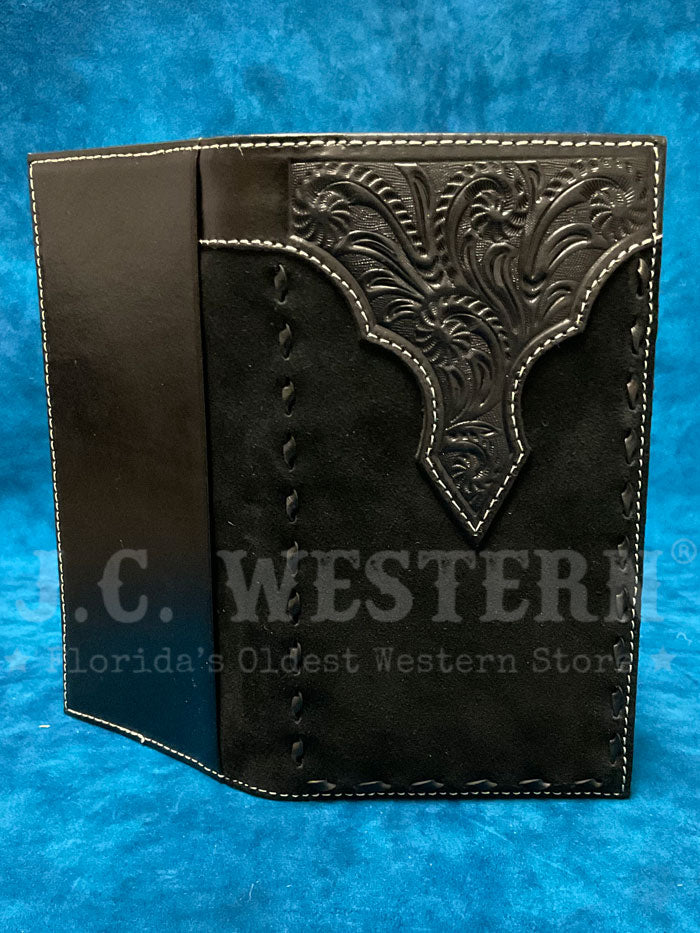 Nocona N500044001 Mens Roughout Bucklace Rodeo Wallet Black front view. If you need any assistance with this item or the purchase of this item please call us at five six one seven four eight eight eight zero one Monday through Saturday 10:00a.m EST to 8:00 p.m EST