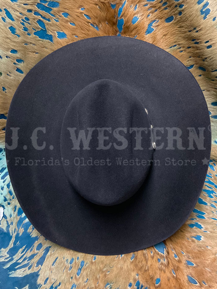 Resistol RFMDNT-RB4248 MIDNIGHT 6X Felt Hat Navy side / front view. If you need any assistance with this item or the purchase of this item please call us at five six one seven four eight eight eight zero one Monday through Saturday 10:00a.m EST to 8:00 p.m EST