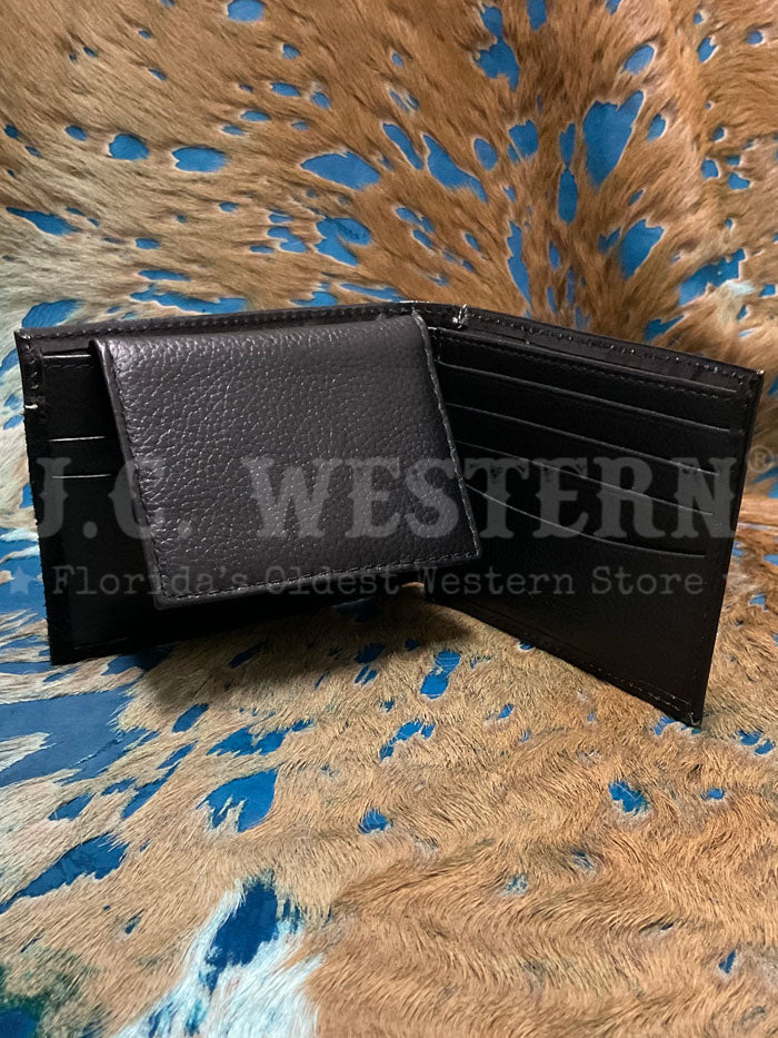 Nocona N500045001 Mens Roughout Bucklace Bifold Wallet Black front view. If you need any assistance with this item or the purchase of this item please call us at five six one seven four eight eight eight zero one Monday through Saturday 10:00a.m EST to 8:00 p.m EST