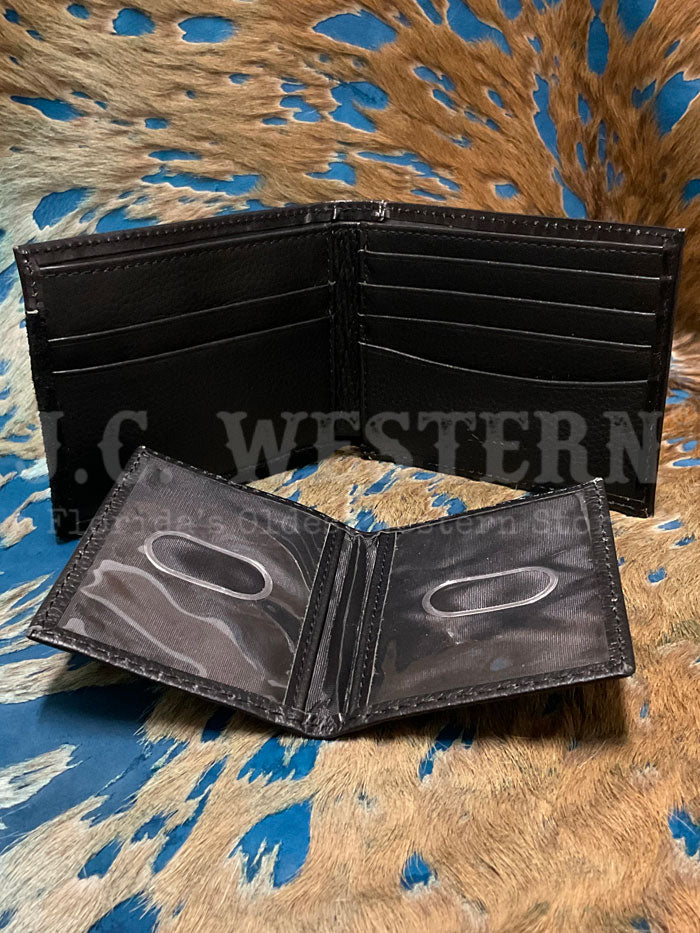 Nocona N500045001 Mens Roughout Bucklace Bifold Wallet Black front view. If you need any assistance with this item or the purchase of this item please call us at five six one seven four eight eight eight zero one Monday through Saturday 10:00a.m EST to 8:00 p.m EST