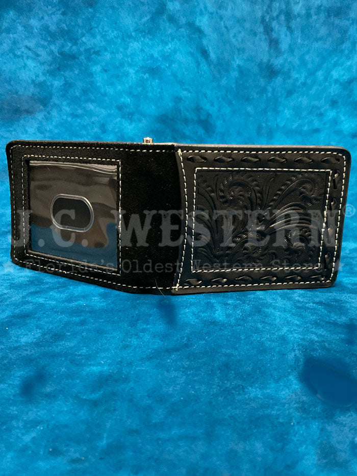 Nocona N500047001 Mens Roughout Bucklace Bifold Money Clip Black front view. If you need any assistance with this item or the purchase of this item please call us at five six one seven four eight eight eight zero one Monday through Saturday 10:00a.m EST to 8:00 p.m EST