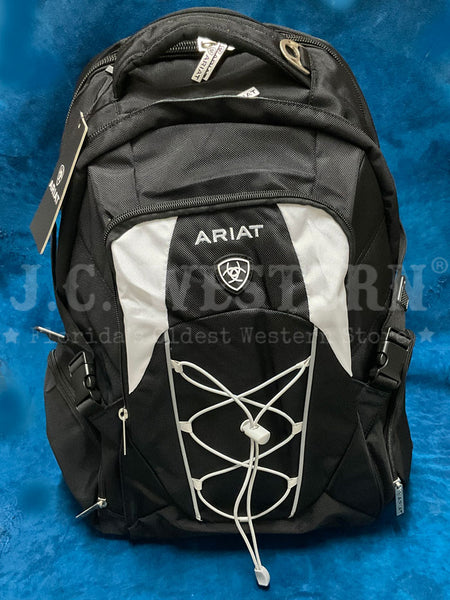 Ariat A460002801 Sport Backpack Black front view. If you need any assistance with this item or the purchase of this item please call us at five six one seven four eight eight eight zero one Monday through Saturday 10:00a.m EST to 8:00 p.m EST