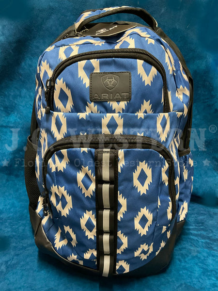 Ariat A460002427 Backpack Aztec Blue front view. If you need any assistance with this item or the purchase of this item please call us at five six one seven four eight eight eight zero one Monday through Saturday 10:00a.m EST to 8:00 p.m EST