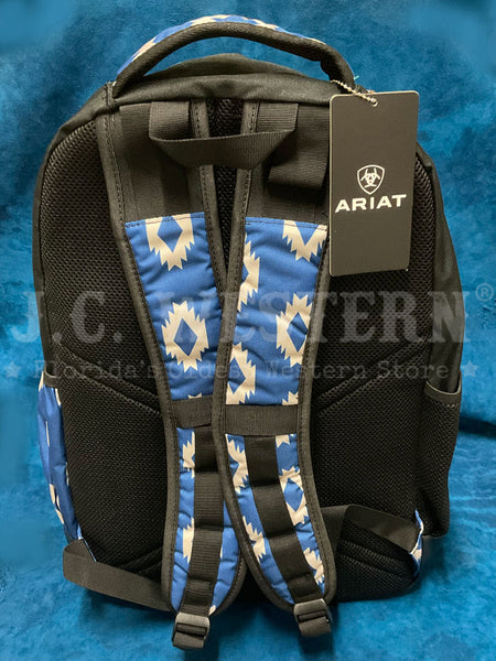 Ariat A460002427 Backpack Aztec Blue back view. If you need any assistance with this item or the purchase of this item please call us at five six one seven four eight eight eight zero one Monday through Saturday 10:00a.m EST to 8:00 p.m EST