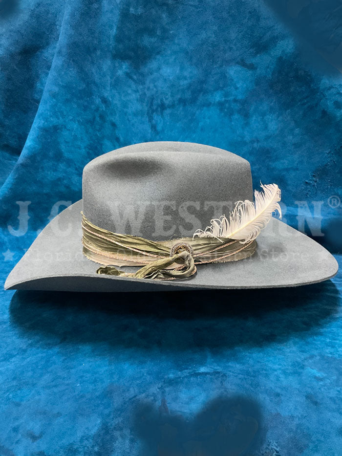 Stetson XWLRLH-0336S9 LAUREL HILL Felt Western Hat Stone Wash Grey side / front view. If you need any assistance with this item or the purchase of this item please call us at five six one seven four eight eight eight zero one Monday through Saturday 10:00a.m EST to 8:00 p.m EST