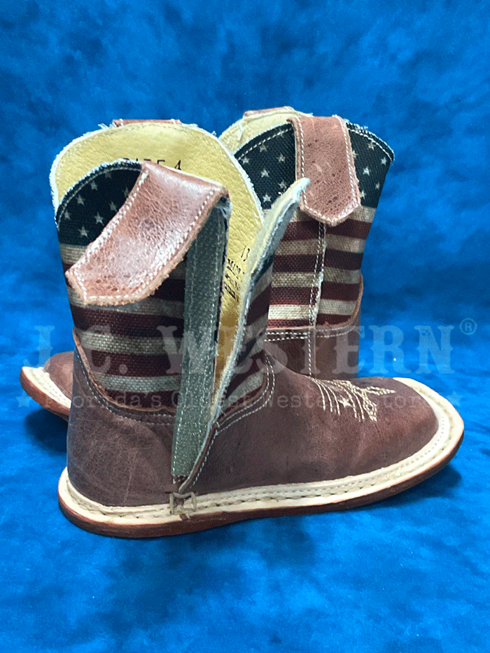 Roper 09-016-7912-1368 Infants Cowbabies American Flag Boot Brown side view. If you need any assistance with this item or the purchase of this item please call us at five six one seven four eight eight eight zero one Monday through Saturday 10:00a.m EST to 8:00 p.m EST