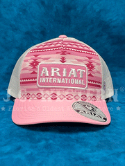 Ariat A300084330 Womens Southwestern Pattern Cap Pink front view. If you need any assistance with this item or the purchase of this item please call us at five six one seven four eight eight eight zero one Monday through Saturday 10:00a.m EST to 8:00 p.m EST