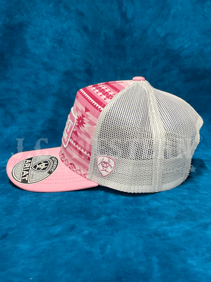 Ariat A300084330 Womens Southwestern Pattern Cap Pink front view. If you need any assistance with this item or the purchase of this item please call us at five six one seven four eight eight eight zero one Monday through Saturday 10:00a.m EST to 8:00 p.m EST