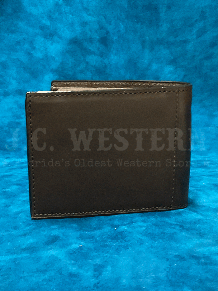 3D D250005102 Mens Bifold Tooled Wallet Brown front view. If you need any assistance with this item or the purchase of this item please call us at five six one seven four eight eight eight zero one Monday through Saturday 10:00a.m EST to 8:00 p.m EST