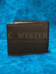 3D D250005102 Mens Bifold Tooled Wallet Brown back view. If you need any assistance with this item or the purchase of this item please call us at five six one seven four eight eight eight zero one Monday through Saturday 10:00a.m EST to 8:00 p.m EST