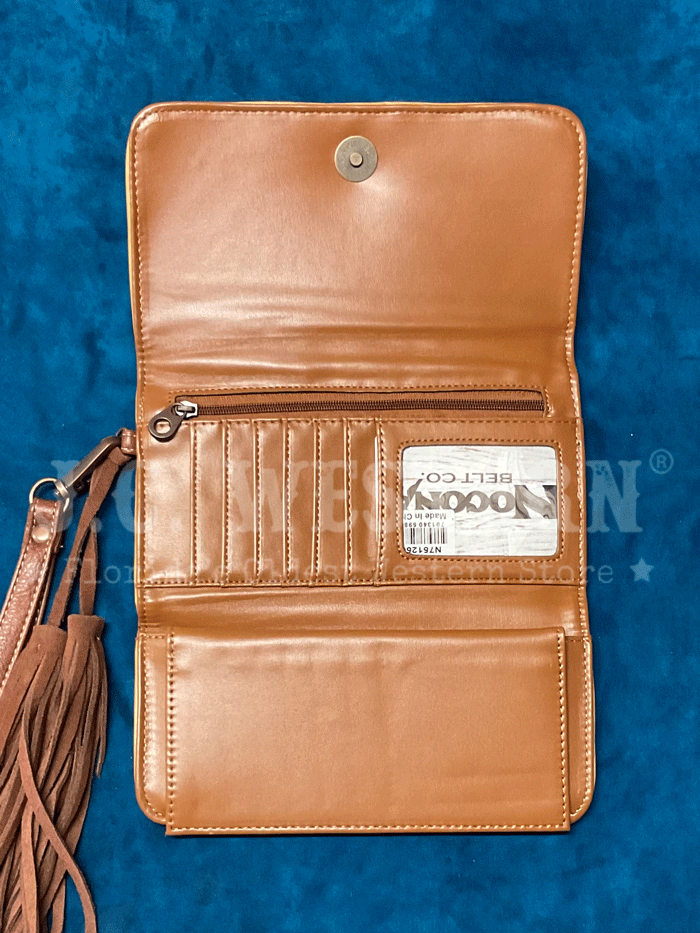 Nocona N7512502 Womens Laney Clutch Wallet Brown front view. If you need any assistance with this item or the purchase of this item please call us at five six one seven four eight eight eight zero one Monday through Saturday 10:00a.m EST to 8:00 p.m EST