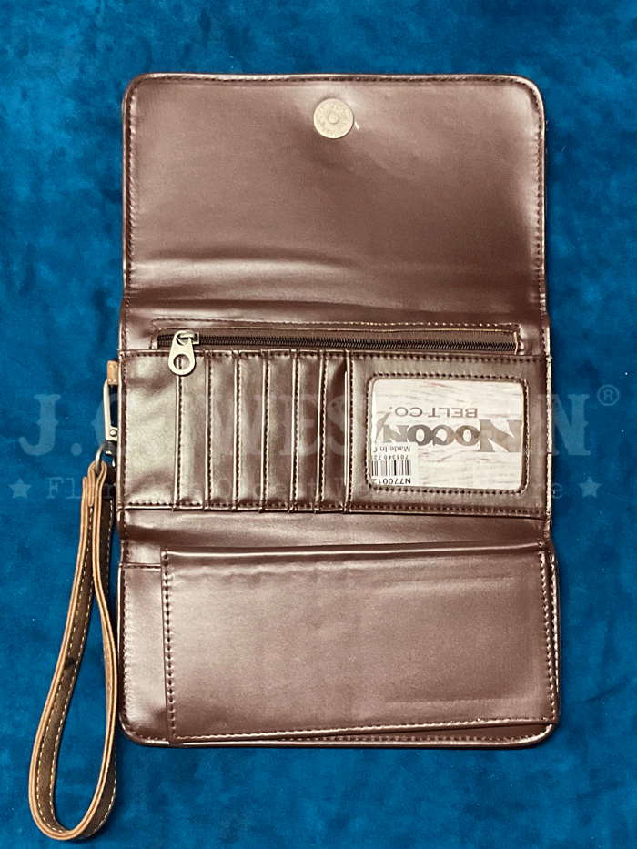 Nocona N770012302 Womens Jessi Ray Clutch Wallet Brown front view. If you need any assistance with this item or the purchase of this item please call us at five six one seven four eight eight eight zero one Monday through Saturday 10:00a.m EST to 8:00 p.m EST