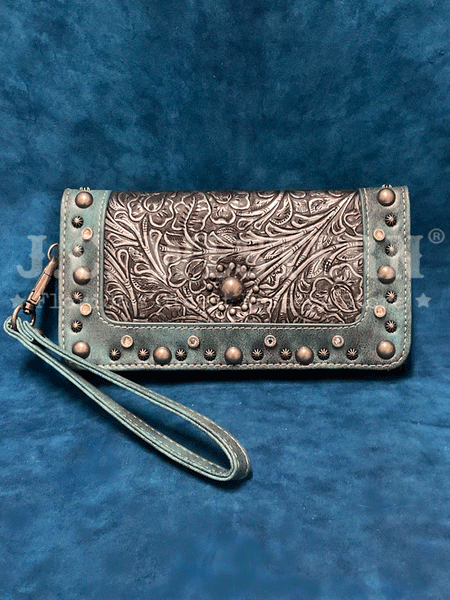 Nocona N770012701 Womens Ophelia Clutch Wallet Black front view. If you need any assistance with this item or the purchase of this item please call us at five six one seven four eight eight eight zero one Monday through Saturday 10:00a.m EST to 8:00 p.m EST