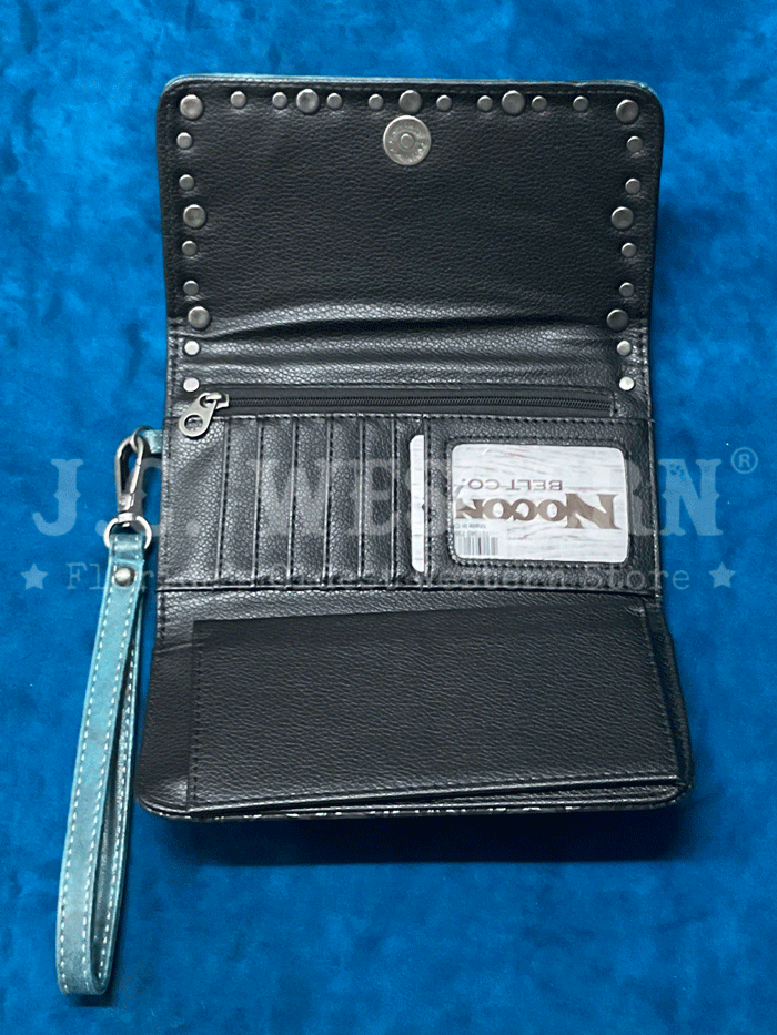 Nocona N770012701 Womens Ophelia Clutch Wallet Black front view. If you need any assistance with this item or the purchase of this item please call us at five six one seven four eight eight eight zero one Monday through Saturday 10:00a.m EST to 8:00 p.m EST