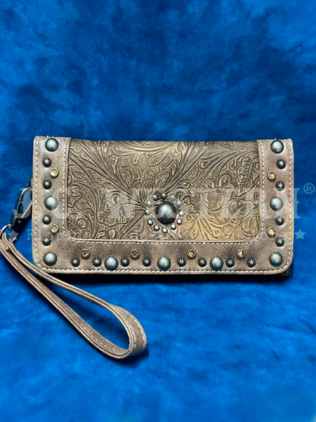 Nocona N770012702 Womens Ophelia Clutch Wallet Brown front view. If you need any assistance with this item or the purchase of this item please call us at five six one seven four eight eight eight zero one Monday through Saturday 10:00a.m EST to 8:00 p.m EST