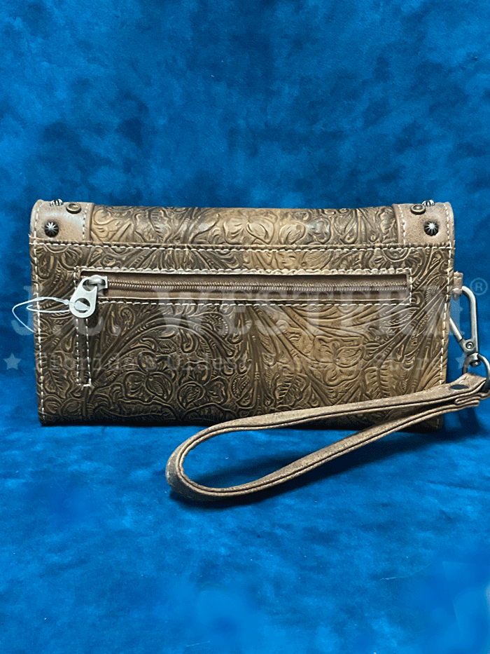 Nocona N770012702 Womens Ophelia Clutch Wallet Brown front view. If you need any assistance with this item or the purchase of this item please call us at five six one seven four eight eight eight zero one Monday through Saturday 10:00a.m EST to 8:00 p.m EST