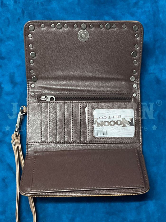 Nocona N770012702 Womens Ophelia Clutch Wallet Brown front view. If you need any assistance with this item or the purchase of this item please call us at five six one seven four eight eight eight zero one Monday through Saturday 10:00a.m EST to 8:00 p.m EST