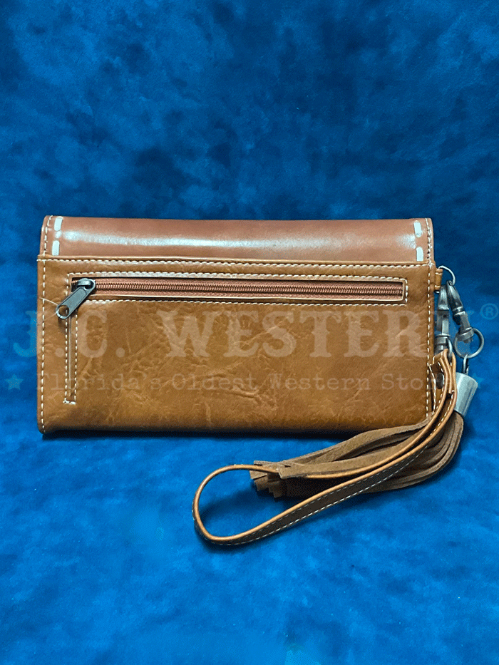 Nocona N770015608 Womens June Clutch Wallet Tan front view. If you need any assistance with this item or the purchase of this item please call us at five six one seven four eight eight eight zero one Monday through Saturday 10:00a.m EST to 8:00 p.m EST