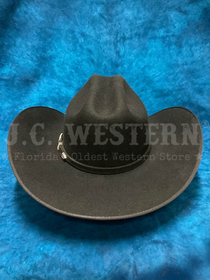 Resistol RWHRSEB-084207 HORSESHOE BOUND 4X Felt Western Hat Black side front view. 