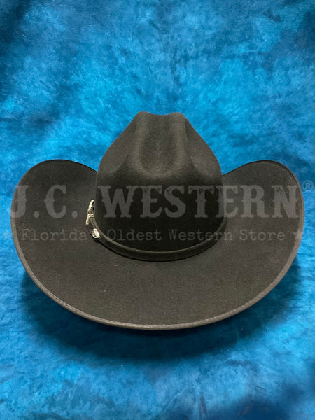 Resistol RWHRSEB-084207 HORSESHOE BOUND 4X Felt Western Hat Black back view. 