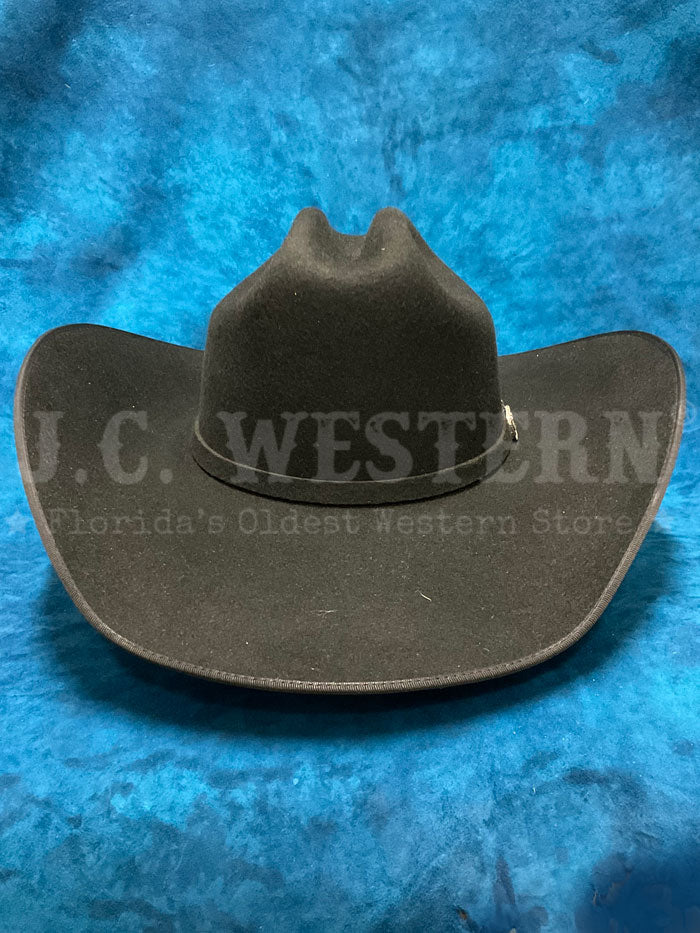 Resistol RWHRSEB-084207 HORSESHOE BOUND 4X Felt Western Hat Black side front view. 