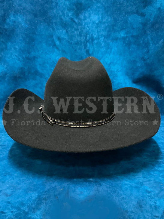 Justin JF0230BUJR40 Kids BUSTER JR Felt Hat Black back view. If you need any assistance with this item or the purchase of this item please call us at five six one seven four eight eight eight zero one Monday through Saturday 10:00a.m EST to 8:00 p.m EST