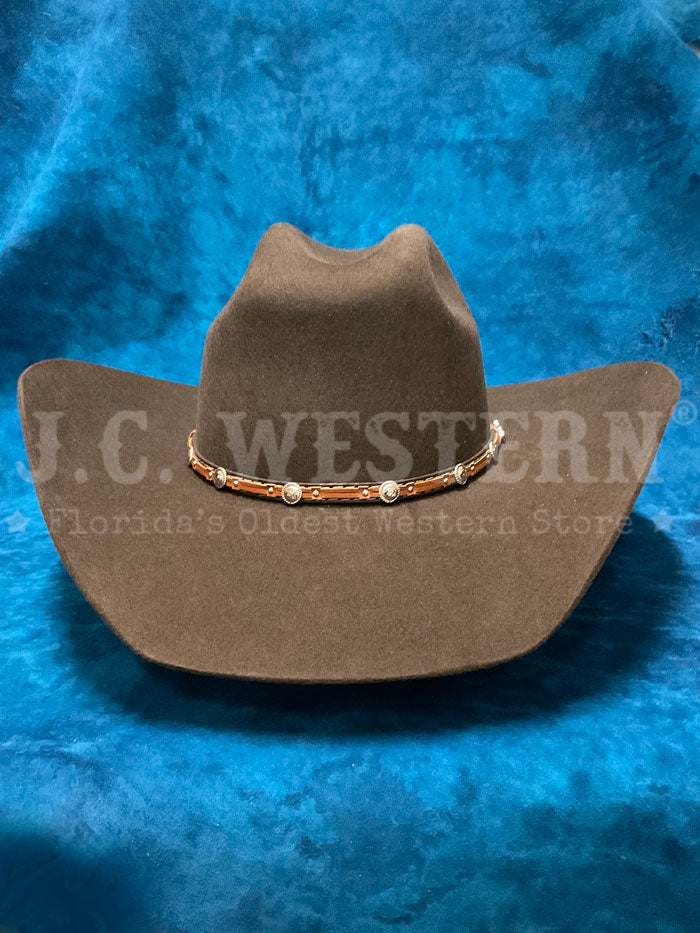 Justin JF0230BUST44 2X Buster Premium Felt Hat Chocolate Bark front / side view. If you need any assistance with this item or the purchase of this item please call us at five six one seven four eight eight eight zero one Monday through Saturday 10:00a.m EST to 8:00 p.m EST