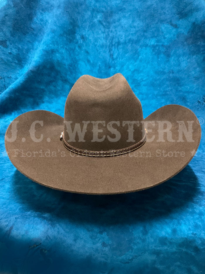 Justin JF0230BUST44 2X Buster Premium Felt Hat Chocolate Bark front / side view. If you need any assistance with this item or the purchase of this item please call us at five six one seven four eight eight eight zero one Monday through Saturday 10:00a.m EST to 8:00 p.m EST