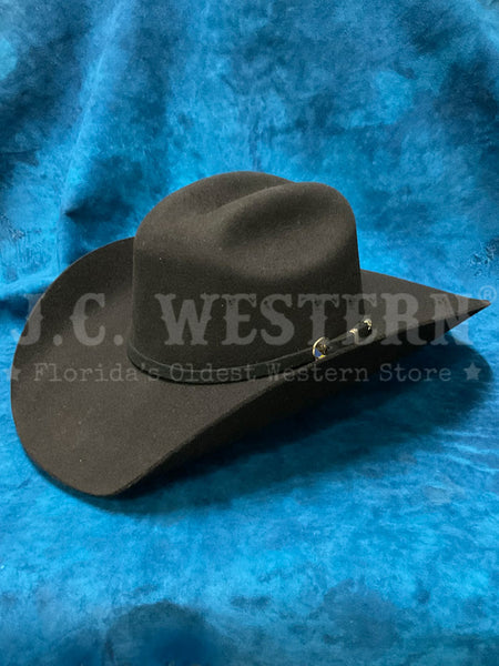 Justin JF0330AMER44 3X Americana Felt Hat Black side / front view. If you need any assistance with this item or the purchase of this item please call us at five six one seven four eight eight eight zero one Monday through Saturday 10:00a.m EST to 8:00 p.m EST