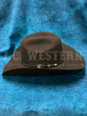 Justin JF0330AMER44 3X Americana Felt Hat Black side view. If you need any assistance with this item or the purchase of this item please call us at five six one seven four eight eight eight zero one Monday through Saturday 10:00a.m EST to 8:00 p.m EST